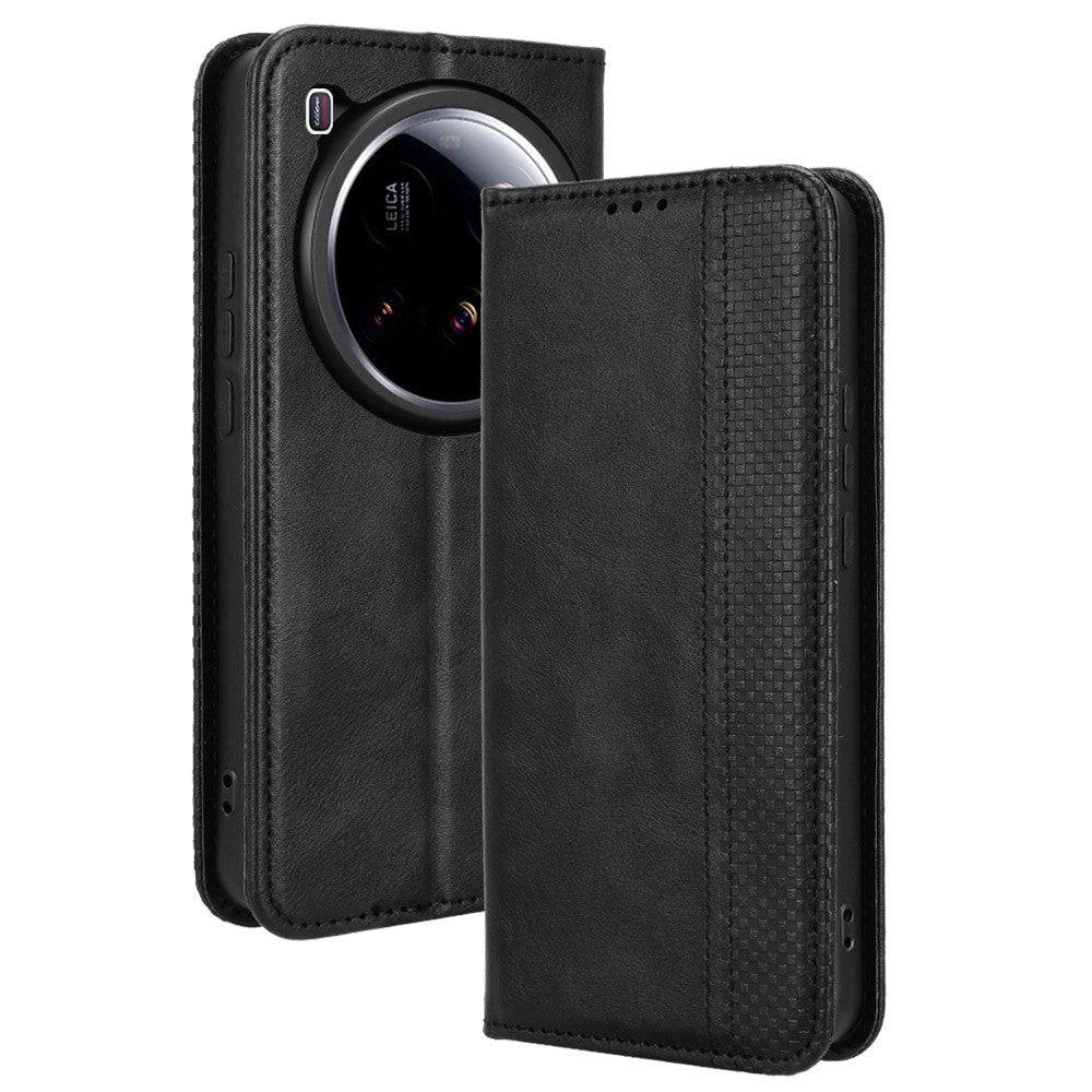 For Xiaomi 15 Ultra Retro PU Leather Case Phone Wallet Stand Cover