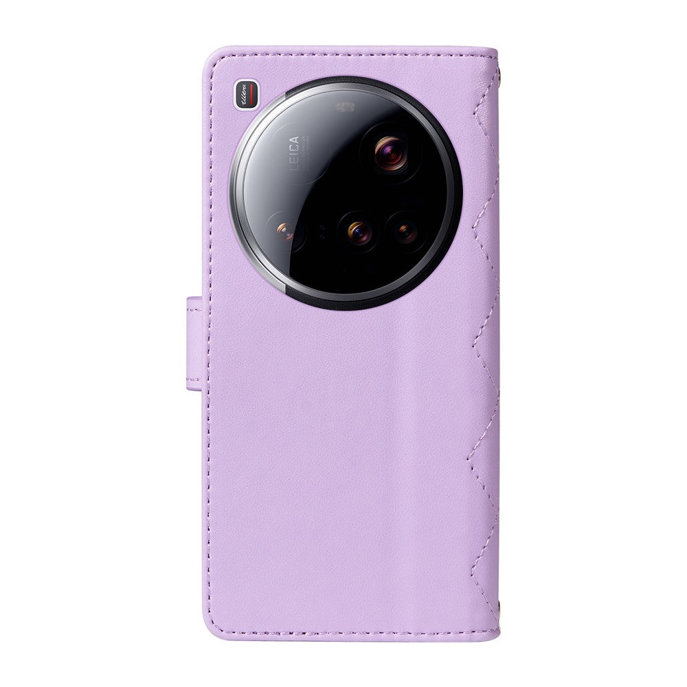 For Xiaomi 15 Ultra Wallet Case Rhombus Leather Phone Cover with Strap