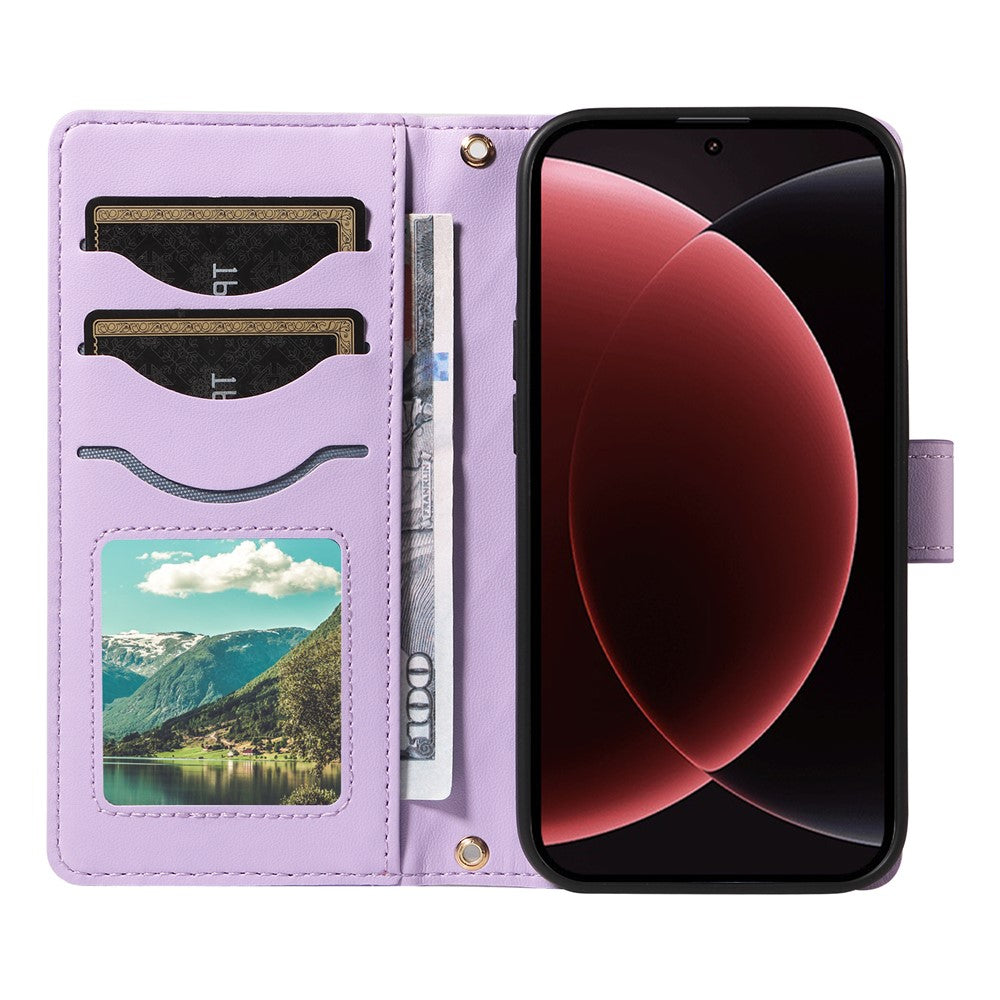 For Xiaomi 15 Ultra Wallet Case Rhombus Leather Phone Cover with Strap