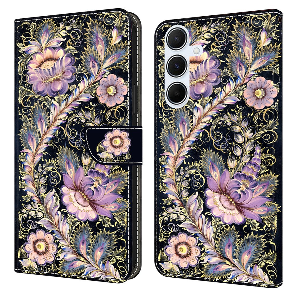 Til Samsung Galaxy A56 5G Pung Etui Mønsterprint Stativ Læder Flip Telefon Cover