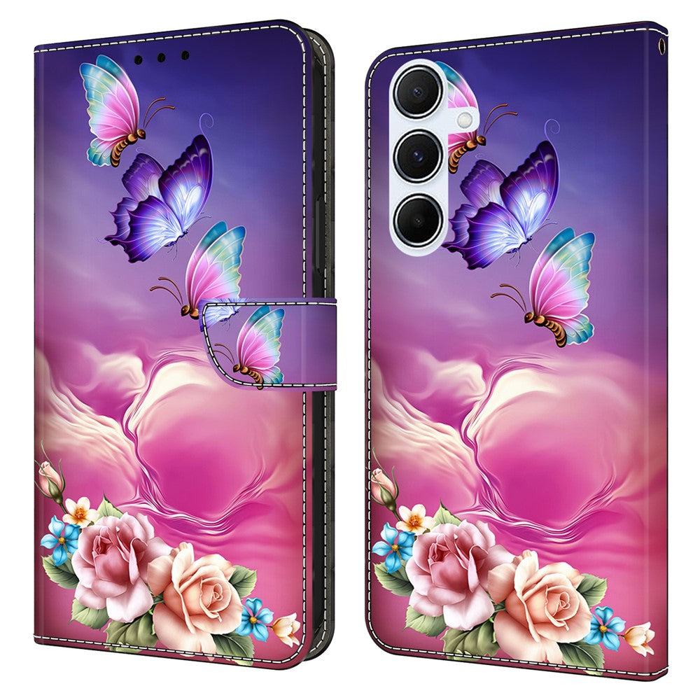 Til Samsung Galaxy A56 5G Pung Etui Mønsterprint Stativ Læder Flip Telefon Cover
