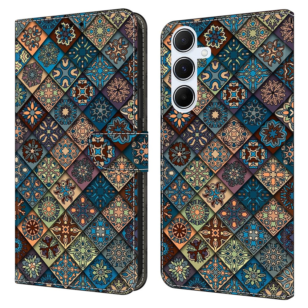Til Samsung Galaxy A56 5G Pung Etui Mønsterprint Stativ Læder Flip Telefon Cover