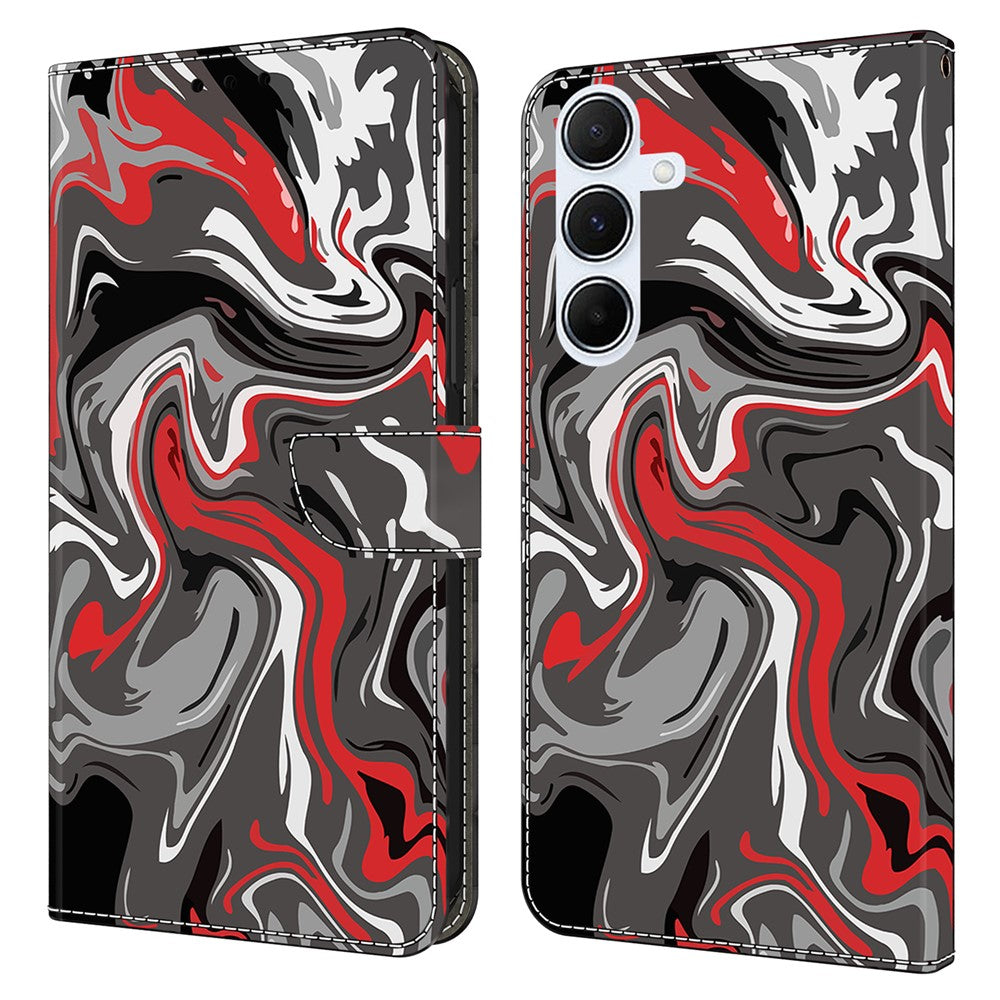 Til Samsung Galaxy A56 5G Pung Etui Mønsterprint Stativ Læder Flip Telefon Cover