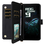 Til Asus ROG Phone 9 5G / Phone 9 Pro 5G Pung Etui med Skulder / Håndledsrem Læder Telefoncover Stativ