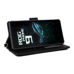 Til Asus ROG Phone 9 5G / Phone 9 Pro 5G Pung Etui med Skulder / Håndledsrem Læder Telefoncover Stativ