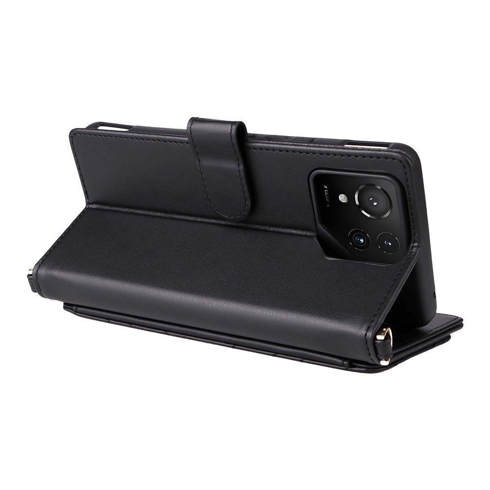 Til Asus ROG Phone 9 5G / Phone 9 Pro 5G Pung Etui med Skulder / Håndledsrem Læder Telefoncover Stativ