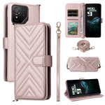 Til Asus ROG Phone 9 5G / Phone 9 Pro 5G Pung Etui med Skulder / Håndledsrem Læder Telefoncover Stativ