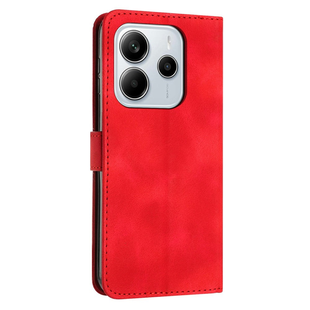 For Xiaomi Redmi Note 14 4G (164.84mm) Case Handbag Imprinted Triangle Leather Phone Cover