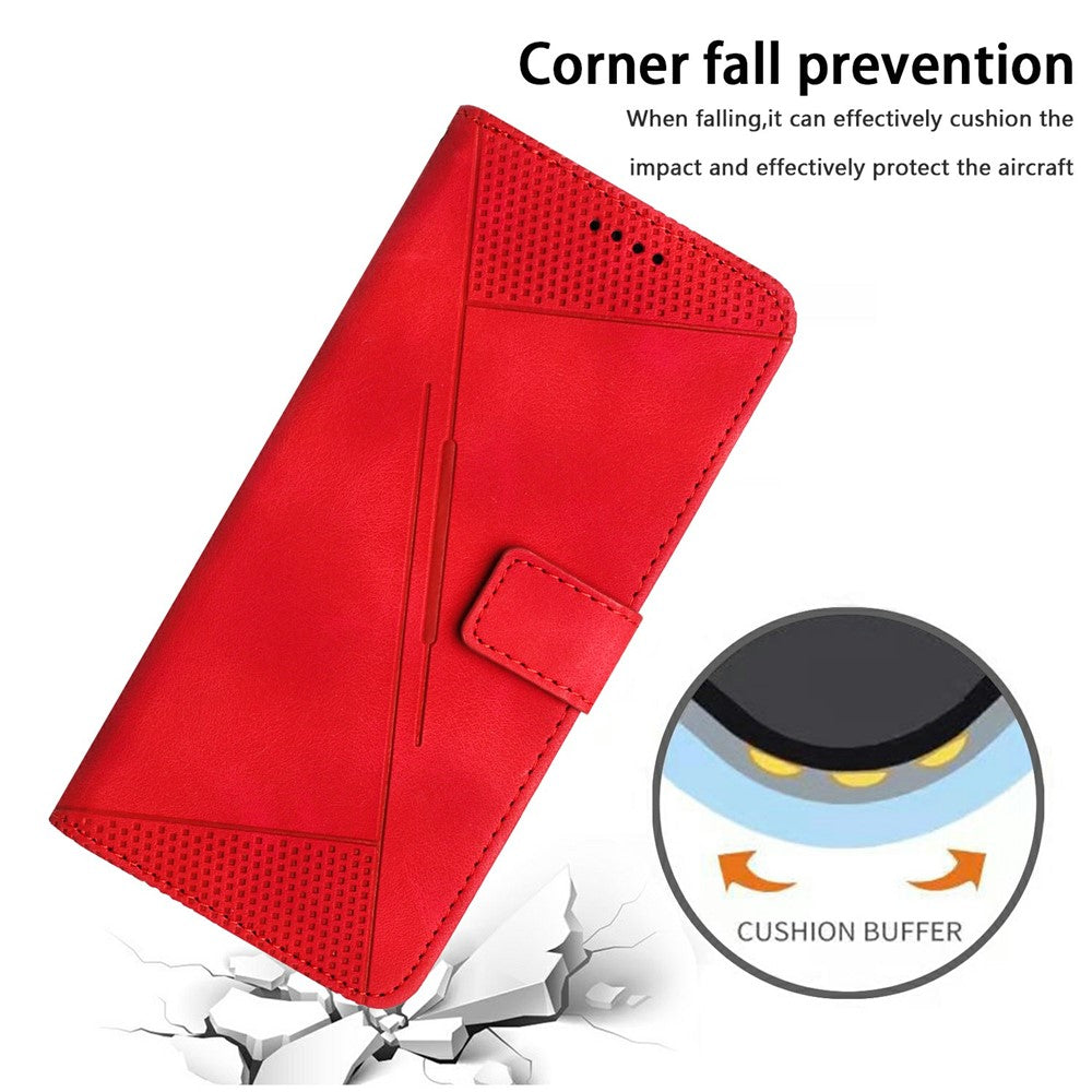For Xiaomi Redmi Note 14 4G (164.84mm) Case Handbag Imprinted Triangle Leather Phone Cover