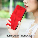 For Xiaomi Redmi Note 14 4G (164.84mm) Case Handbag Imprinted Triangle Leather Phone Cover