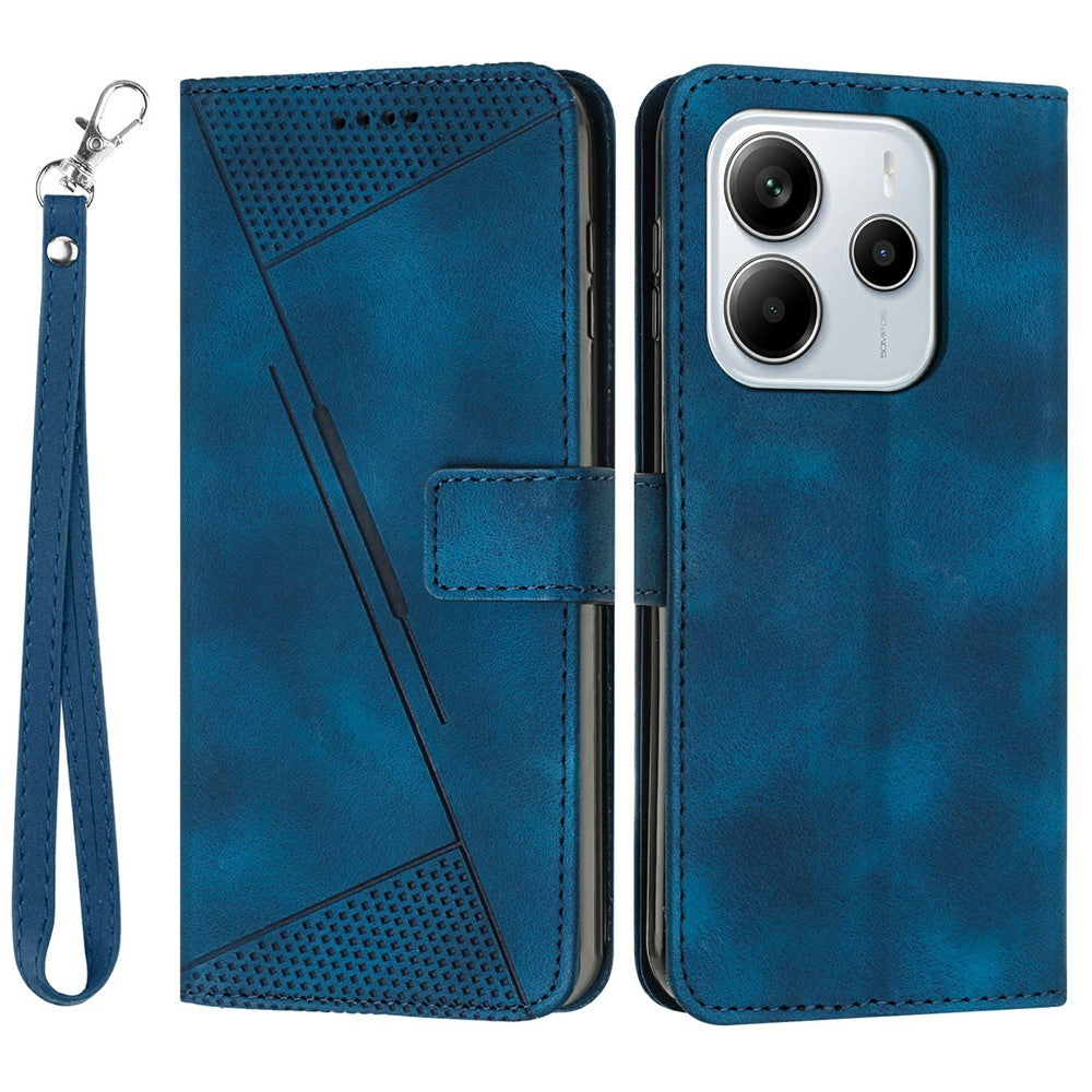 For Xiaomi Redmi Note 14 4G (164.84mm) Case Handbag Imprinted Triangle Leather Phone Cover