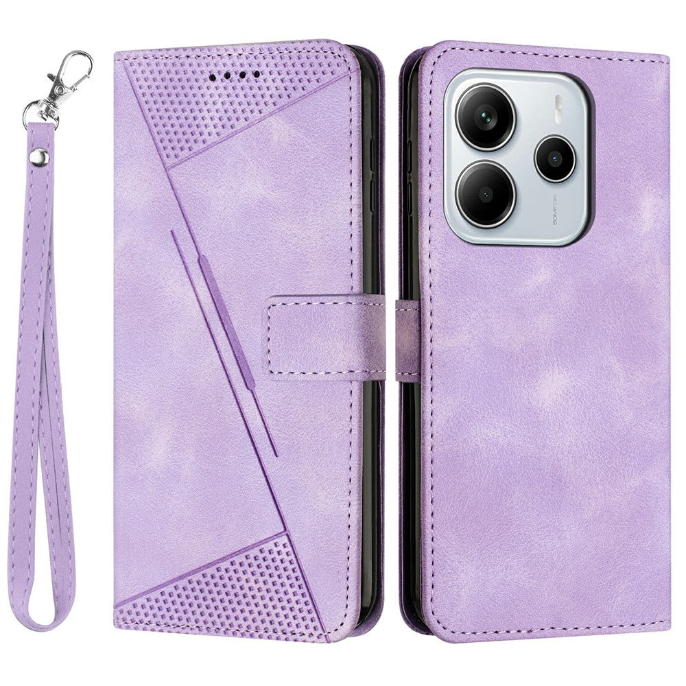 For Xiaomi Redmi Note 14 4G (164.84mm) Case Handbag Imprinted Triangle Leather Phone Cover