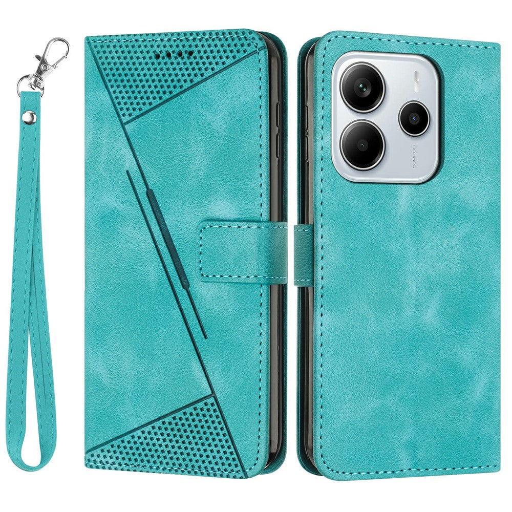 For Xiaomi Redmi Note 14 4G (164.84mm) Case Handbag Imprinted Triangle Leather Phone Cover