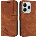 For Xiaomi Redmi Note 14 4G (164.84mm) Case Imprinted Lines Leather Phone Cover with Stand