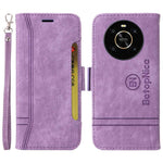 BETOPNICE 001 For Honor X9 4G / X9 5G / X30 5G / Magic4 Lite 5G / Magic4 Lite 4G Imprinted Stitching Line PU Leather Stand Wallet Case Shockproof Cover with Strap