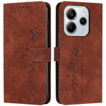 For Xiaomi Redmi Note 14 4G (164.84mm) Case Viewing Stand PU Leather Phone Cover Imprinted Heart Pattern
