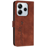 For Xiaomi Redmi Note 14 4G (164.84mm) Case Viewing Stand PU Leather Phone Cover Imprinted Heart Pattern
