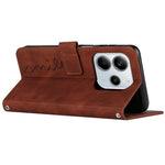 For Xiaomi Redmi Note 14 4G (164.84mm) Case Viewing Stand PU Leather Phone Cover Imprinted Heart Pattern