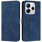 For Xiaomi Redmi Note 14 4G (164.84mm) Case Viewing Stand PU Leather Phone Cover Imprinted Heart Pattern