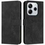For Xiaomi Redmi Note 14 4G (164.84mm) Case Viewing Stand PU Leather Phone Cover Imprinted Heart Pattern