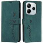 For Xiaomi Redmi Note 14 4G (164.84mm) Case Viewing Stand PU Leather Phone Cover Imprinted Heart Pattern