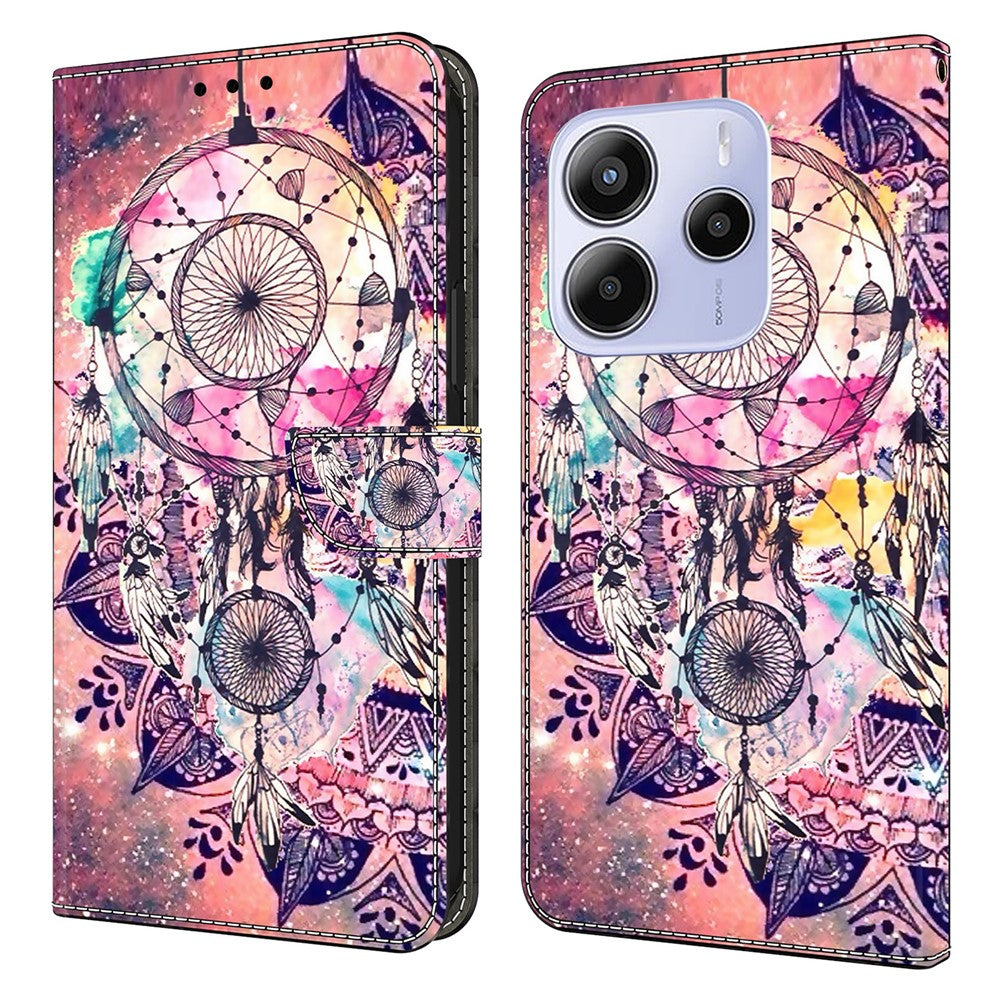 For Xiaomi Redmi Note 14 4G (164.84mm) Wallet Case Pattern Printing Stand Leather Flip Phone Cover
