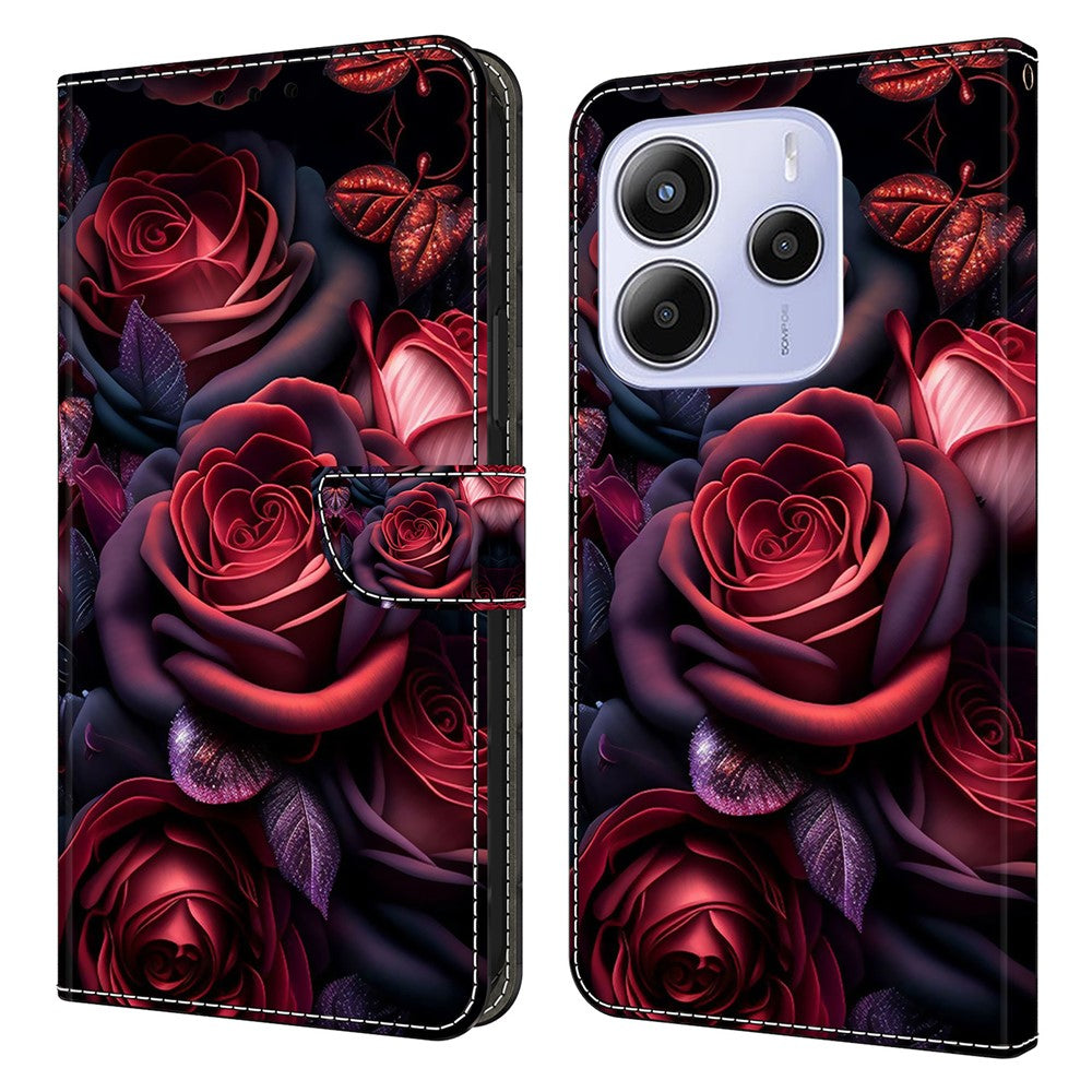 For Xiaomi Redmi Note 14 4G (164.84mm) Wallet Case Pattern Printing Stand Leather Flip Phone Cover