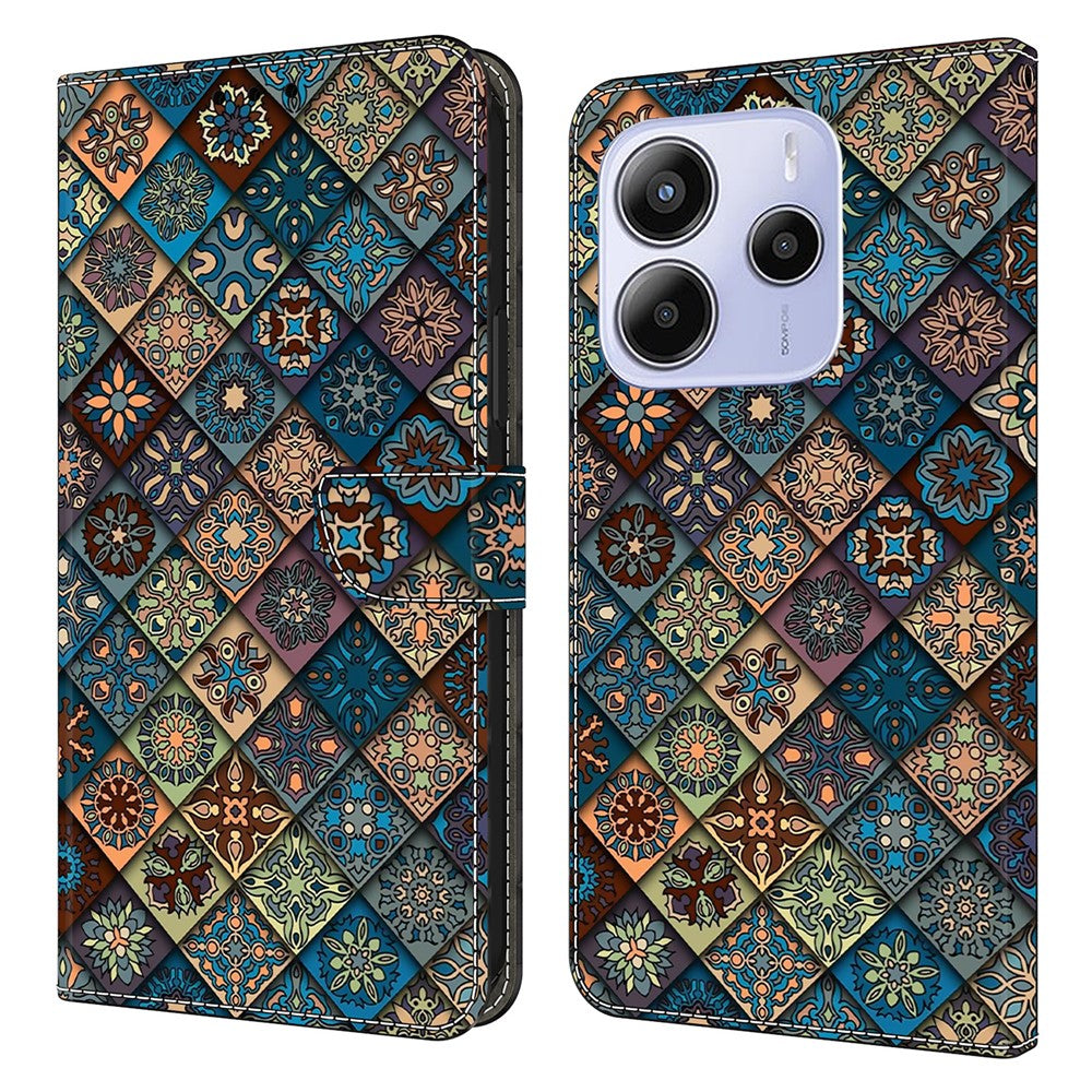 For Xiaomi Redmi Note 14 4G (164.84mm) Wallet Case Pattern Printing Stand Leather Flip Phone Cover