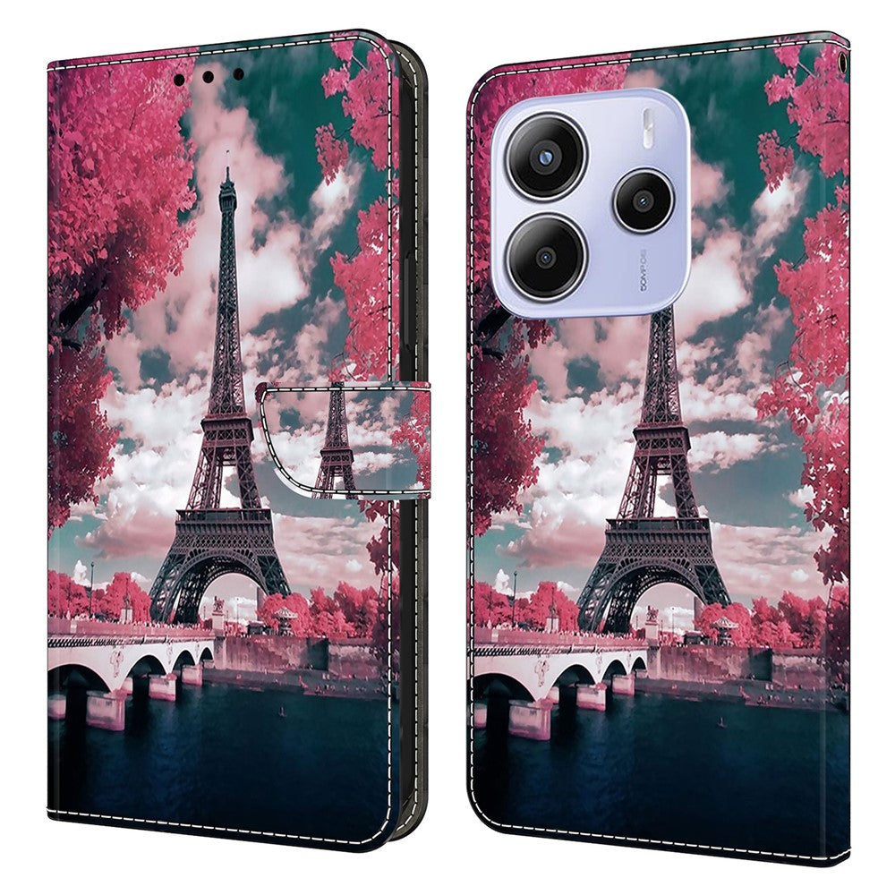 For Xiaomi Redmi Note 14 4G (164.84mm) Wallet Case Pattern Printing Stand Leather Flip Phone Cover