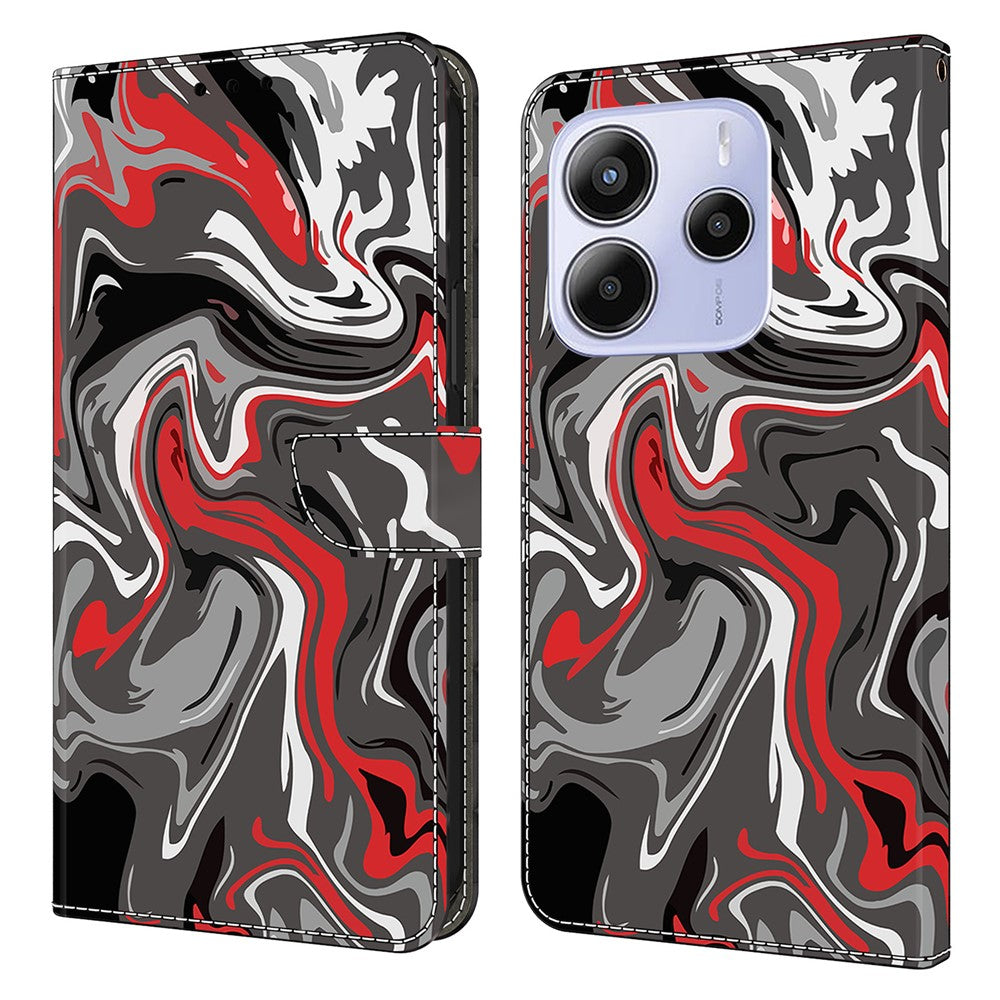 For Xiaomi Redmi Note 14 4G (164.84mm) Wallet Case Pattern Printing Stand Leather Flip Phone Cover