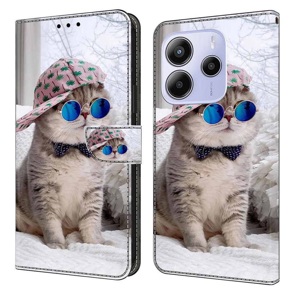 For Xiaomi Redmi Note 14 4G (164.84mm) Wallet Case Pattern Printing Stand Leather Flip Phone Cover