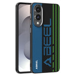 ABEEL For Samsung Galaxy S25 Edge Magnetic Case Micro-Embossing 6D Printed PC TPU Aluminum Alloy Leather Phone Cover