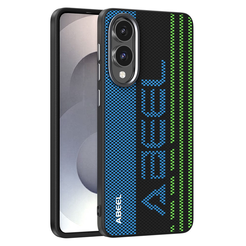 ABEEL For Samsung Galaxy S25 Edge Magnetic Case Micro-Embossing 6D Printed PC TPU Aluminum Alloy Leather Phone Cover