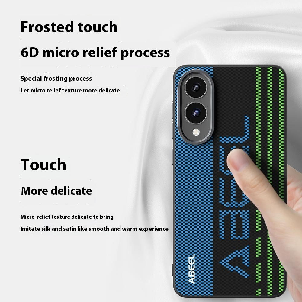 ABEEL For Samsung Galaxy S25 Edge Magnetic Case Micro-Embossing 6D Printed PC TPU Aluminum Alloy Leather Phone Cover