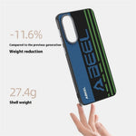ABEEL For Samsung Galaxy S25 Edge Magnetic Case Micro-Embossing 6D Printed PC TPU Aluminum Alloy Leather Phone Cover