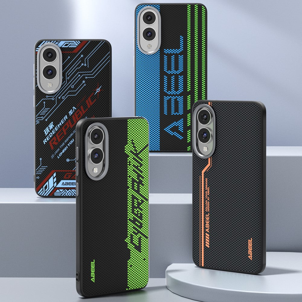 ABEEL For Samsung Galaxy S25 Edge Magnetic Case Micro-Embossing 6D Printed PC TPU Aluminum Alloy Leather Phone Cover