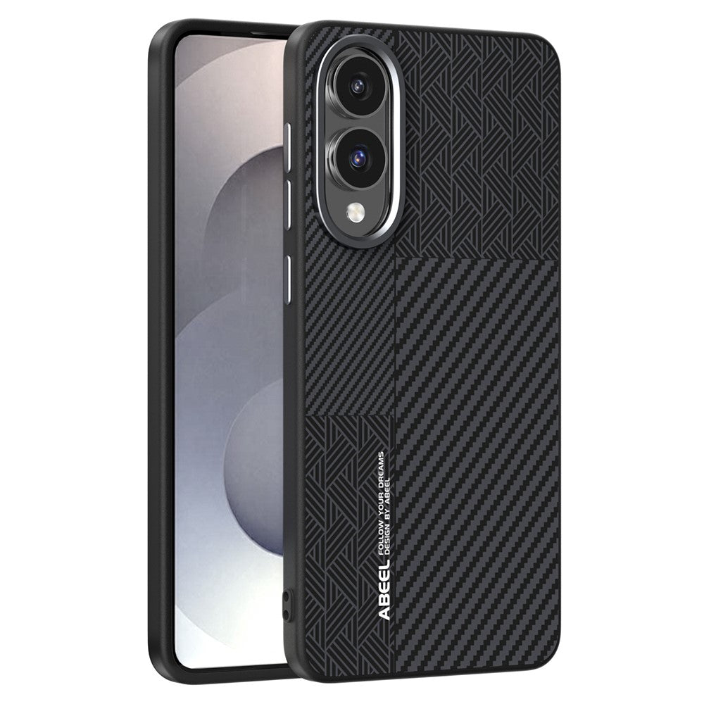 ABEEL For Samsung Galaxy S25 Edge Magnetic Case PC + TPU + Aluminum Alloy + PU Leather Slim Phone Back Cover