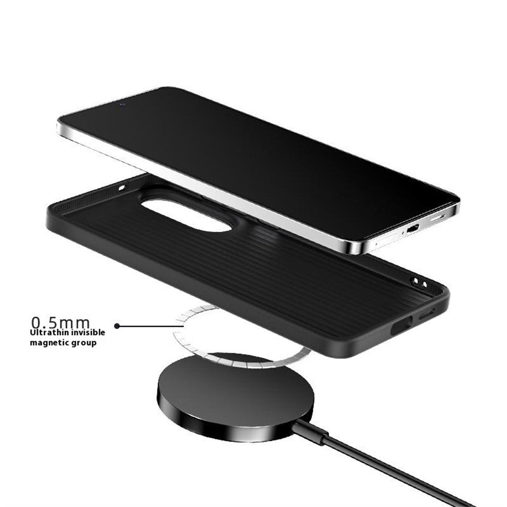 ABEEL For Samsung Galaxy S25 Edge Magnetic Case PC + TPU + Aluminum Alloy + PU Leather Slim Phone Back Cover