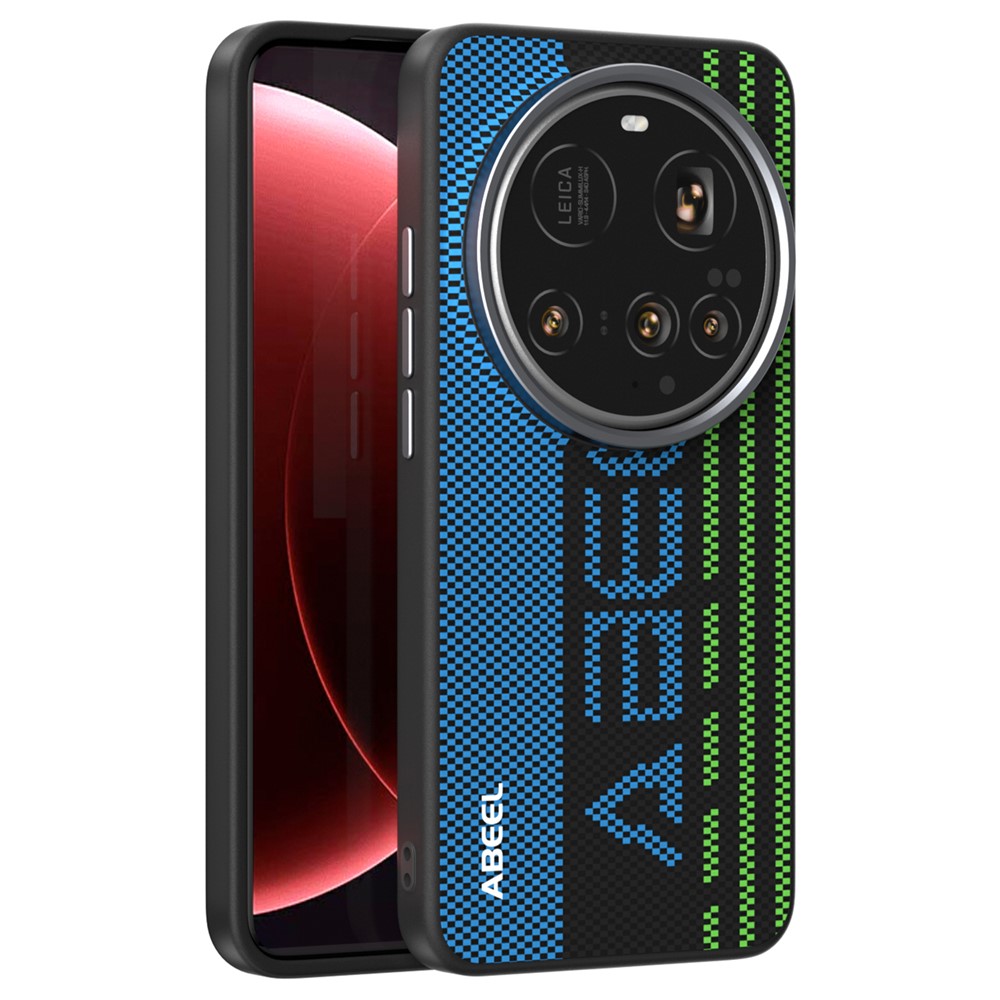 ABEEL For Xiaomi 15 Ultra Magnetic Case Micro-Embossing 6D Printed PC TPU Aluminum Alloy Leather Phone Cover