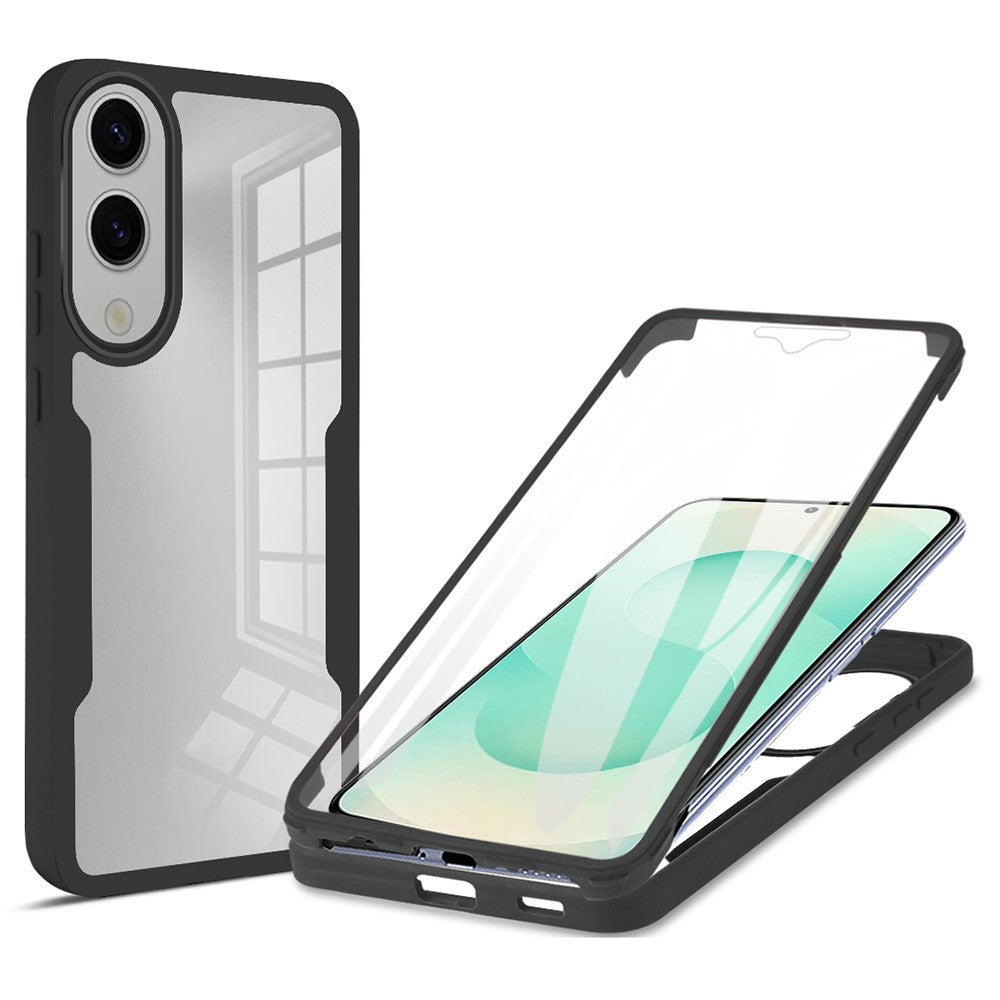 Samsung Galaxy S25 Edge-skal i akryl + genomskinligt TPU-skal med PET-skärmfilm