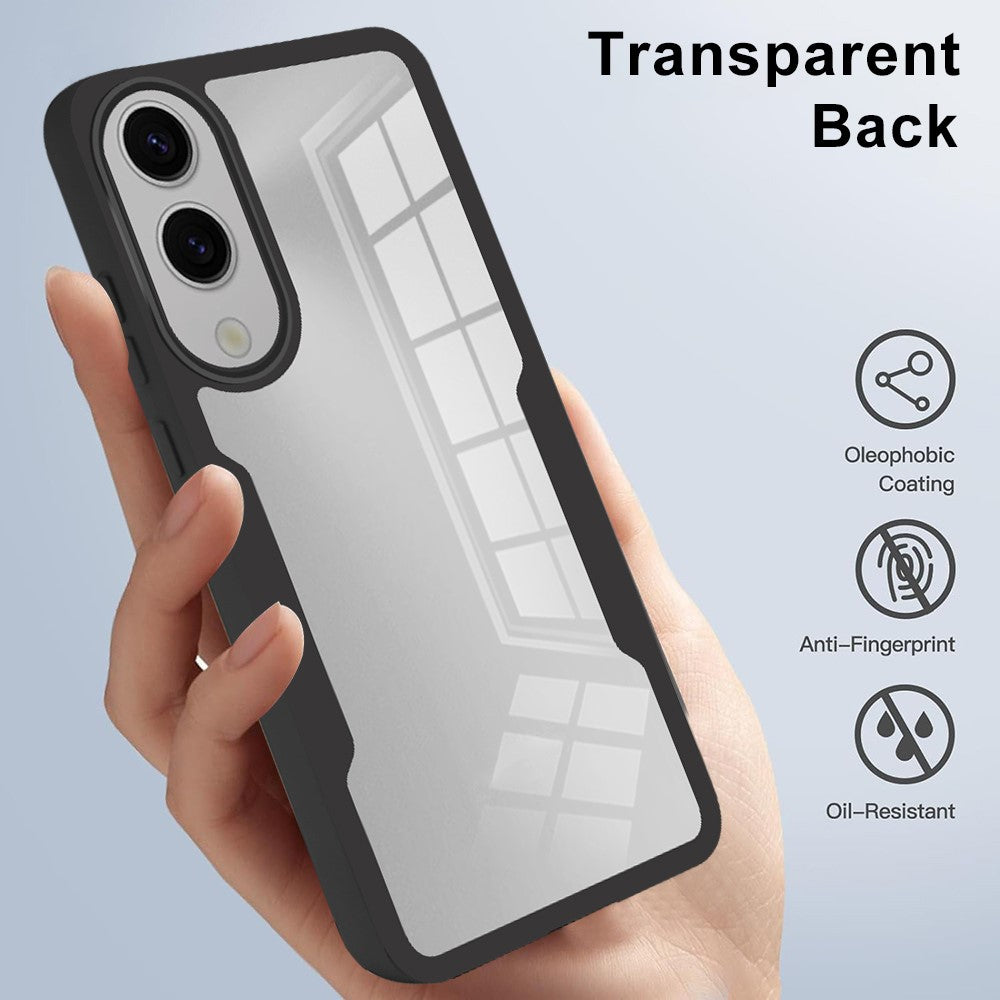 Samsung Galaxy S25 Edge-skal i akryl + genomskinligt TPU-skal med PET-skärmfilm