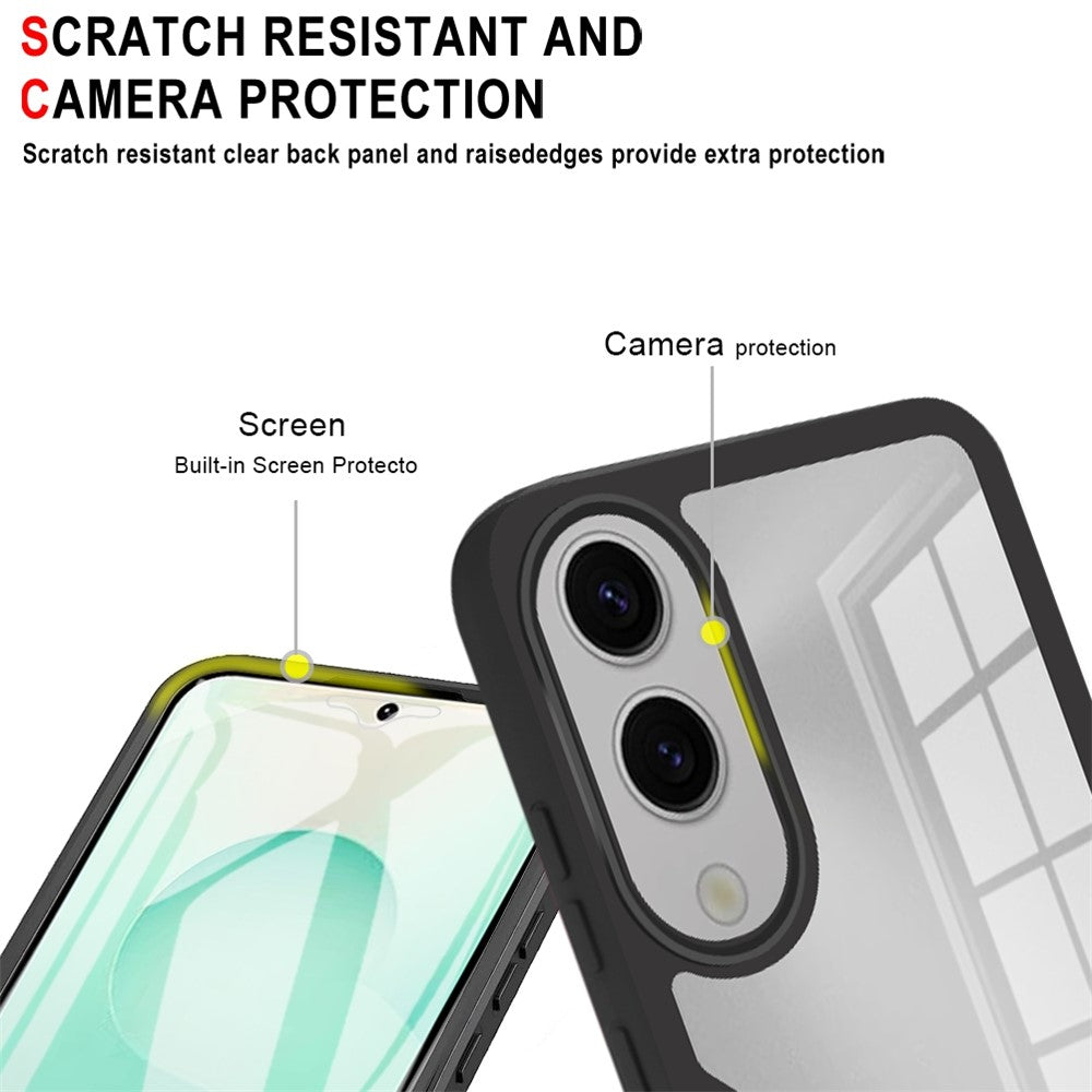 Samsung Galaxy S25 Edge-skal i akryl + genomskinligt TPU-skal med PET-skärmfilm