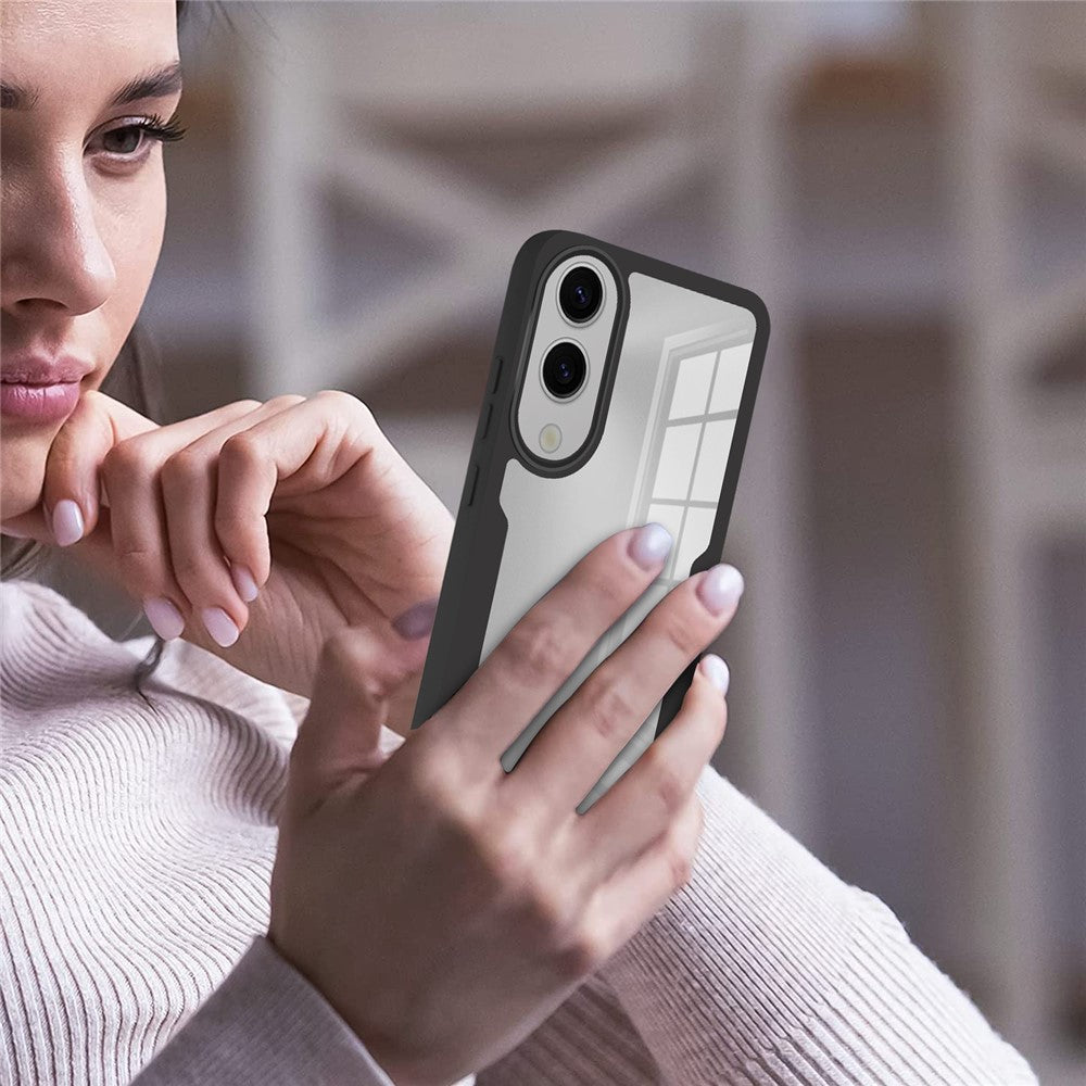 Samsung Galaxy S25 Edge-skal i akryl + genomskinligt TPU-skal med PET-skärmfilm