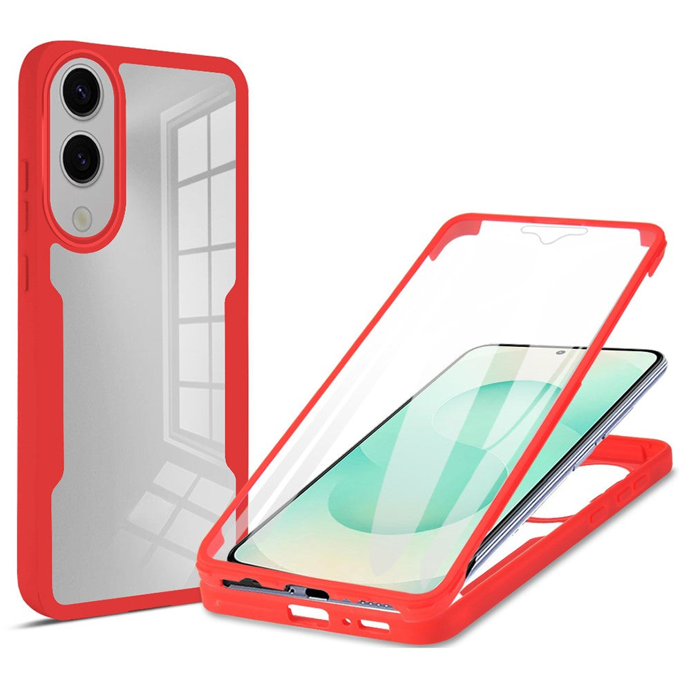 Samsung Galaxy S25 Edge-skal i akryl + genomskinligt TPU-skal med PET-skärmfilm