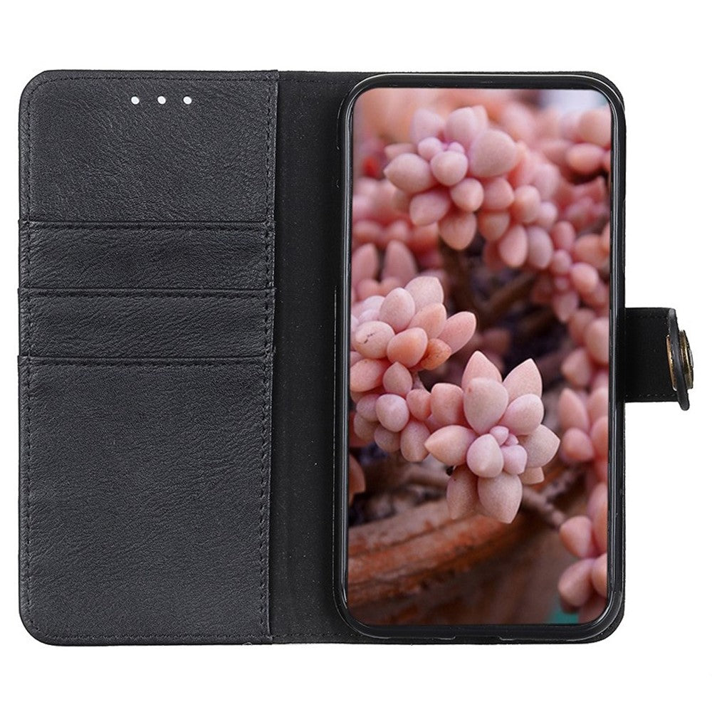 KHAZNEH For Xiaomi Redmi Note 14 4G (164.84mm) Wallet Case Cowhide Texture Leather Flip Phone Cover