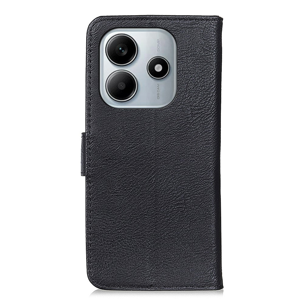 KHAZNEH For Xiaomi Redmi Note 14 4G (164.84mm) Wallet Case Cowhide Texture Leather Flip Phone Cover