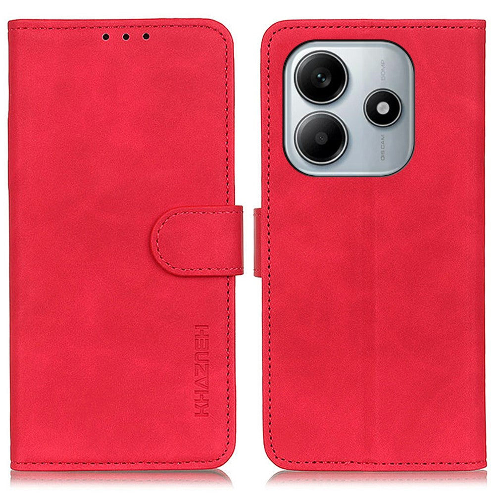 KHAZNEH For Xiaomi Redmi Note 14 4G (164.84mm) Case PU Leather Retro Texture Phone Cover