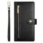 DF-011 For Xiaomi Redmi Note 14 4G (164.84mm) Case Zipper Pocket Wallet Leather Phone Cover with Straps