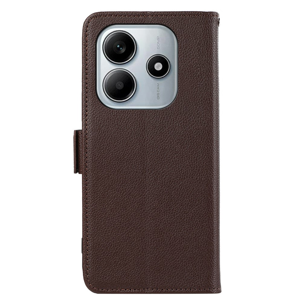 ABEEL For Xiaomi Redmi Note 14 4G (164.84mm) Case Litchi Texture Leather RFID Blocking Phone Cover