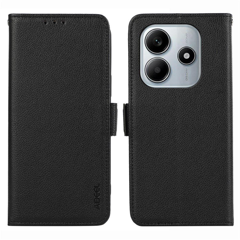 ABEEL For Xiaomi Redmi Note 14 4G (164.84mm) Case Litchi Texture Leather RFID Blocking Phone Cover